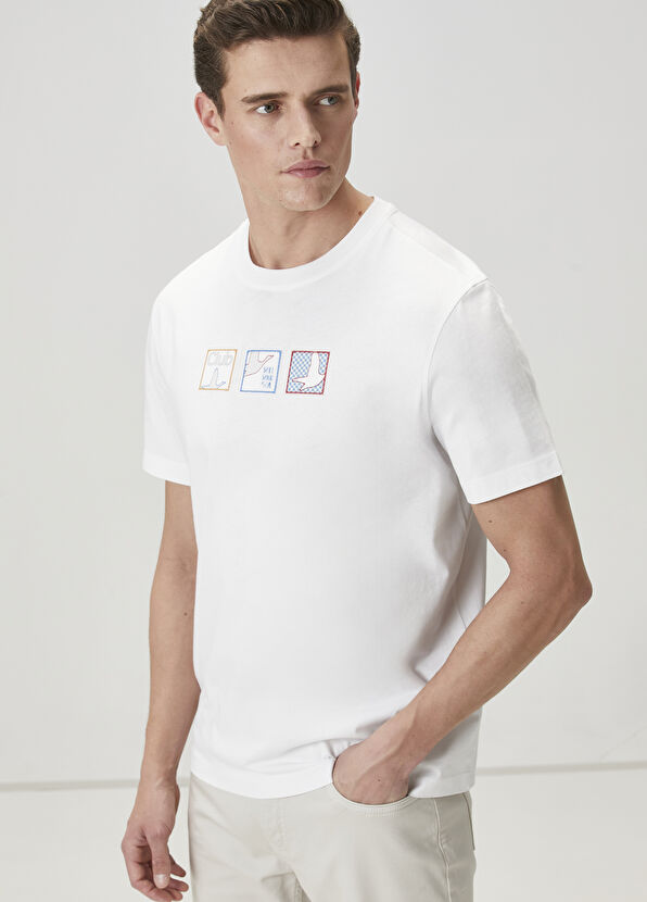 Beymen Club White Printed T-Shirt - 1