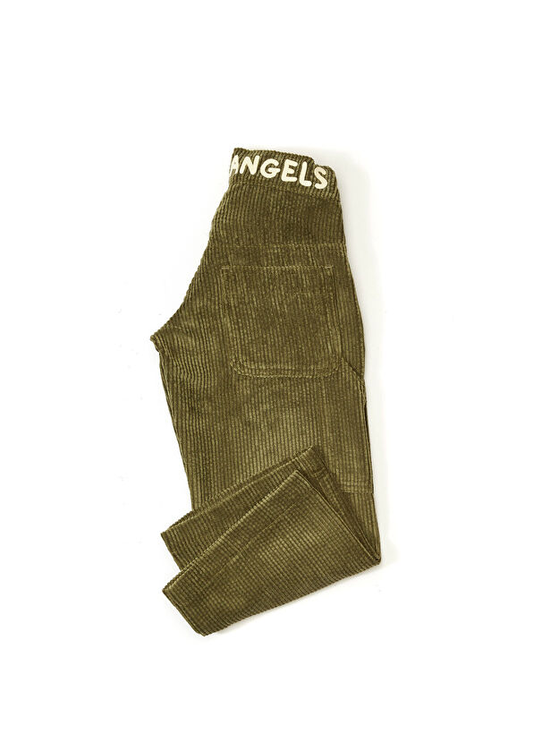 Palm Angels Yeşil Erkek Çocuk Kadife Pantolon - 2