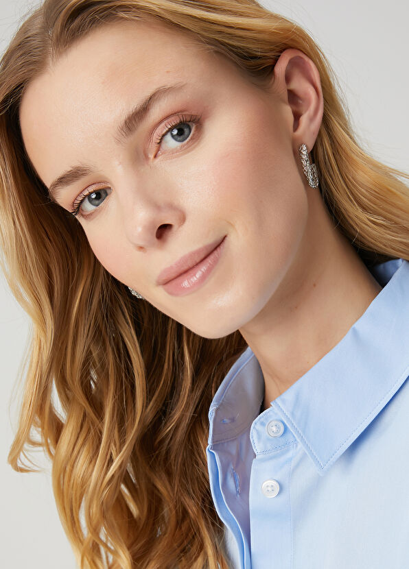 Beymen Club Silver Textured Women's Earrings - 1