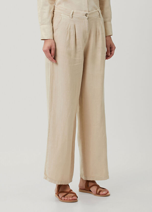 Beymen Club Bej Keten Pantolon - 3