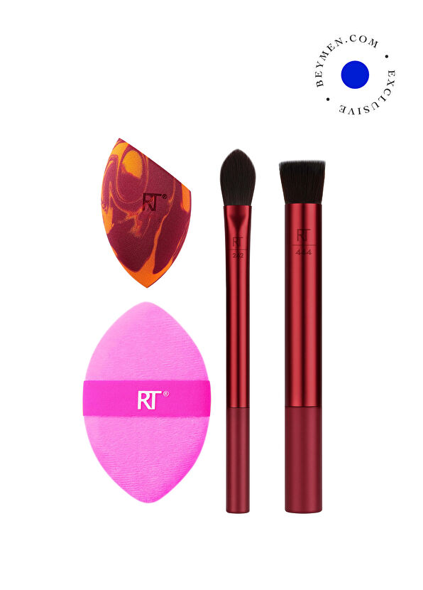 Real Techniques Merry Must Haves Plum 4-Piece Makeup Brush and Sponge Set - 1