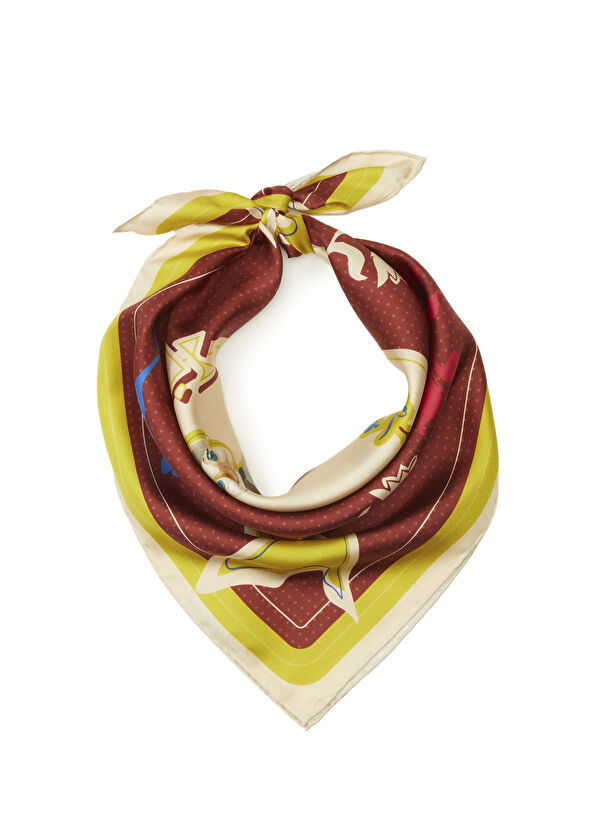 Beymen Club Clubby Burgundy Silk Scarf - 2