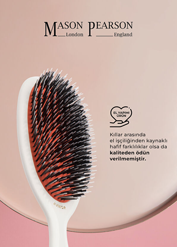 Mason Pearson Junior Bristle Nylon BN2 Ivory Hair Brush - 2