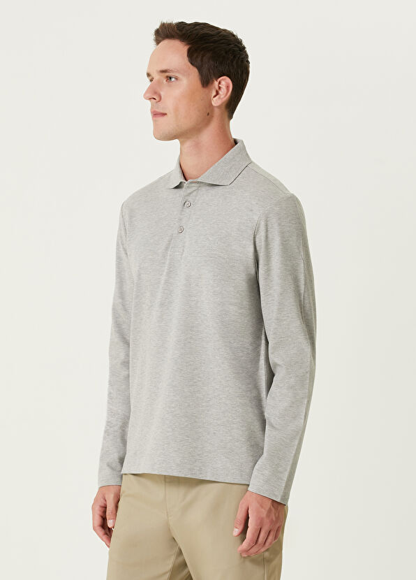 Beymen Club Comfort Fit Grey Polo Sweatshirt - 4