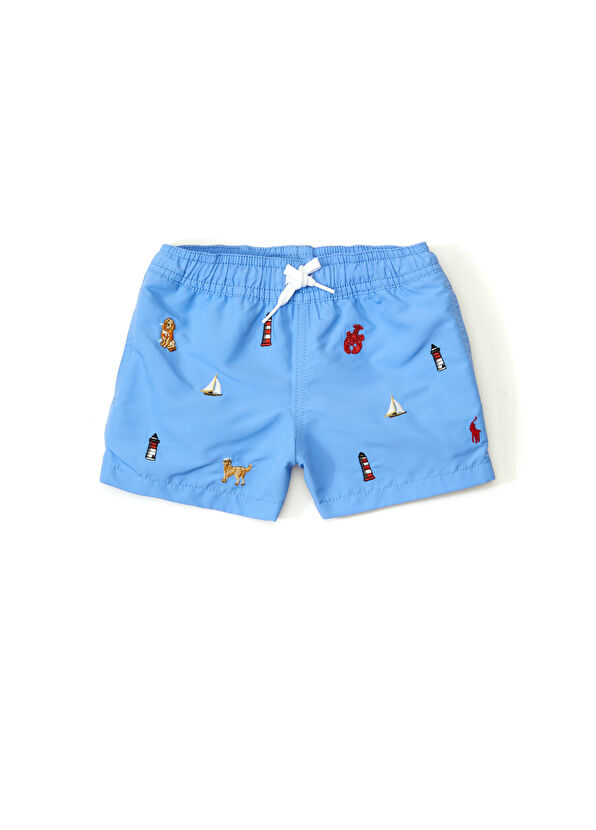 Polo Ralph Lauren Blue Embroidered Boys Swimsuit - 1