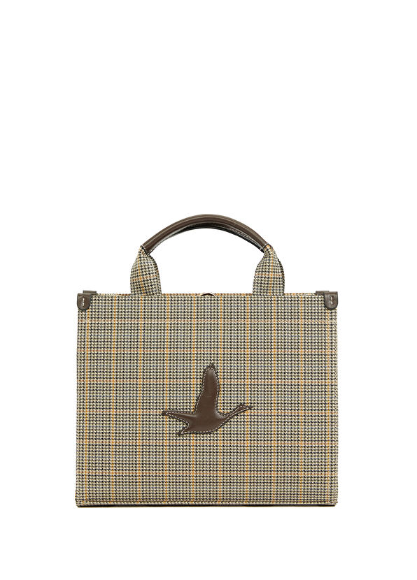 Beymen Club Bej Ekose Desenli Yün Çanta - 1