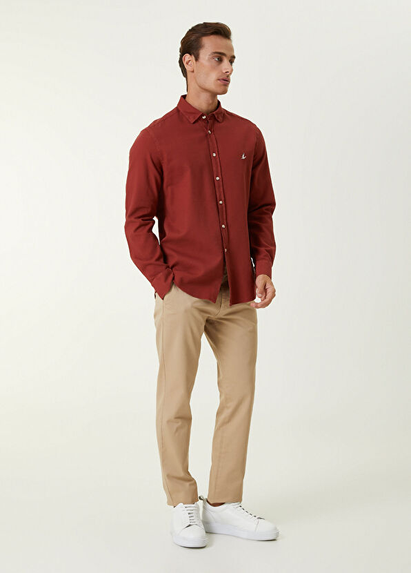 Beymen Club Comfort Fit Turuncu Pirinç Dokulu Gömlek - 2