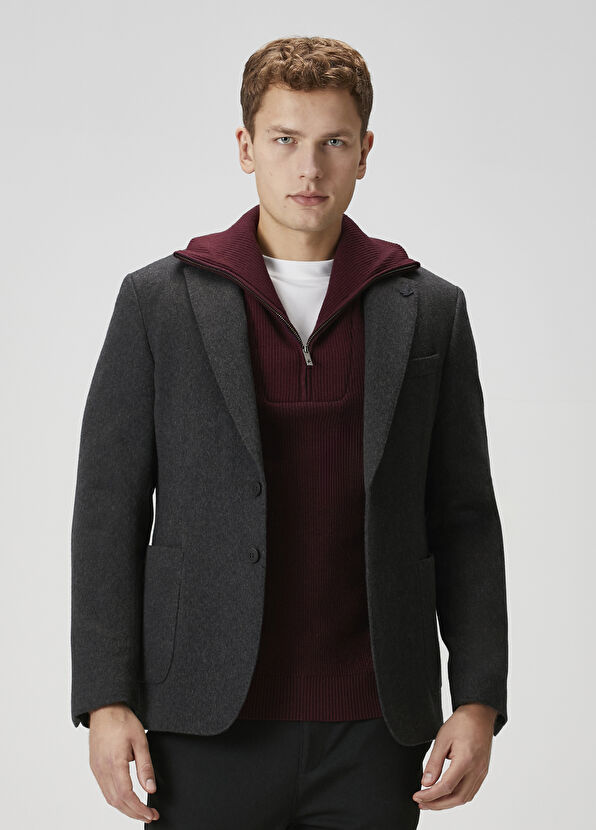 Beymen Club Anthracite Premium Cashmere Jacket - 1