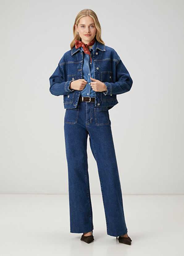 Beymen Club Indigo Taşlı Denim Ceket - 3