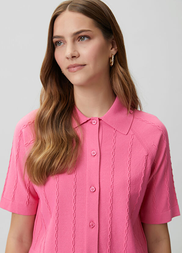 Beymen Club Pembe Saç Örgü Crop Hırka - 2