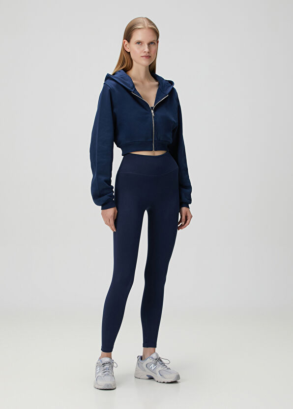 Jerf Aura High Waist 7/8 Modal Navy Blue Leggings - 1