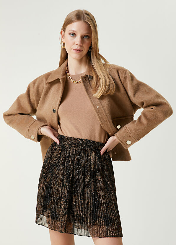 Beymen Club Kahverengi Çiçekli Mini Şifon Etek - 2