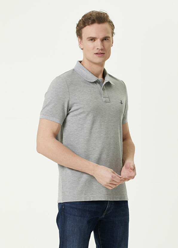 Beymen Club Comfort Fit Grey Polo Neck T-Shirt - 1