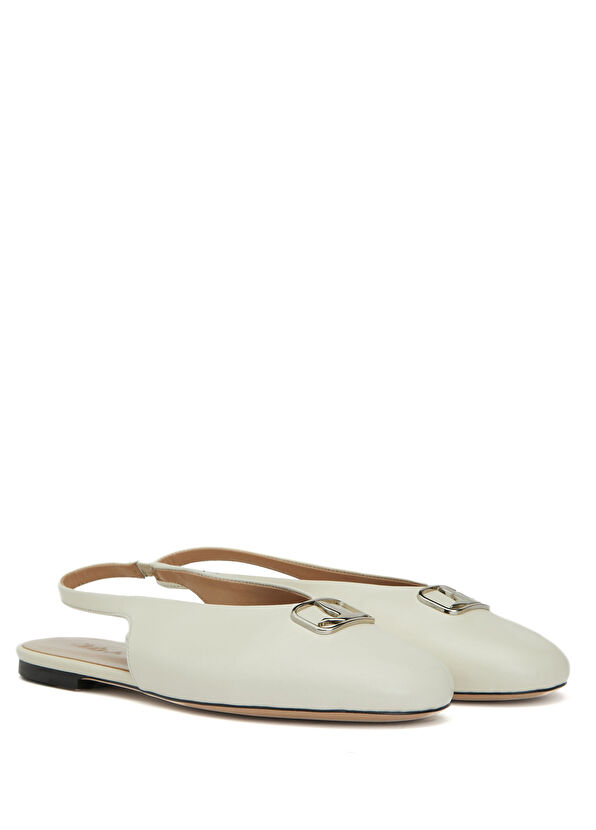 Beymen Club Ekru Kaz Logo Deri Babet - 2