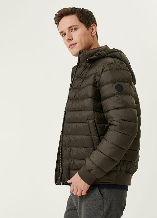 Beymen Club Haki Kapüşonlu Puff Mont - 2