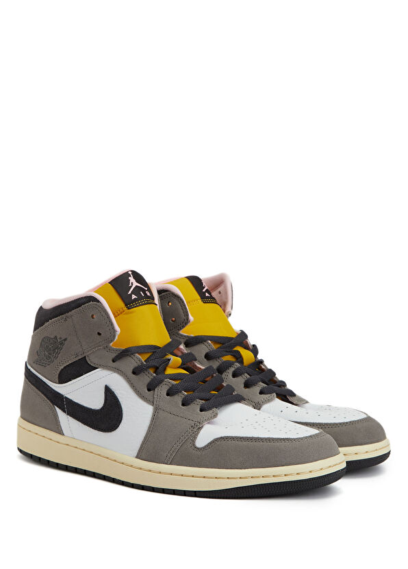 Nike Air Jordan 1 Mid Se Beyaz Erkek Deri Sneaker - 2