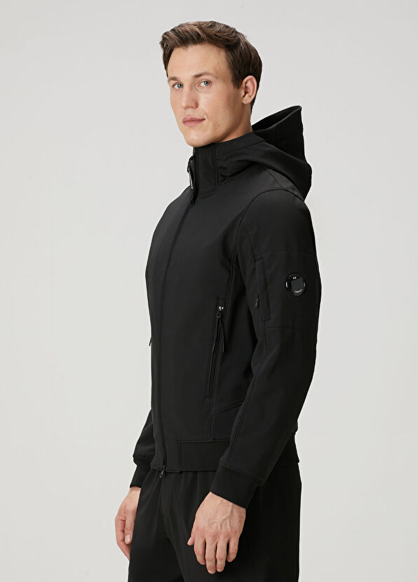 C.P. Company Black Hooded Coat - 3