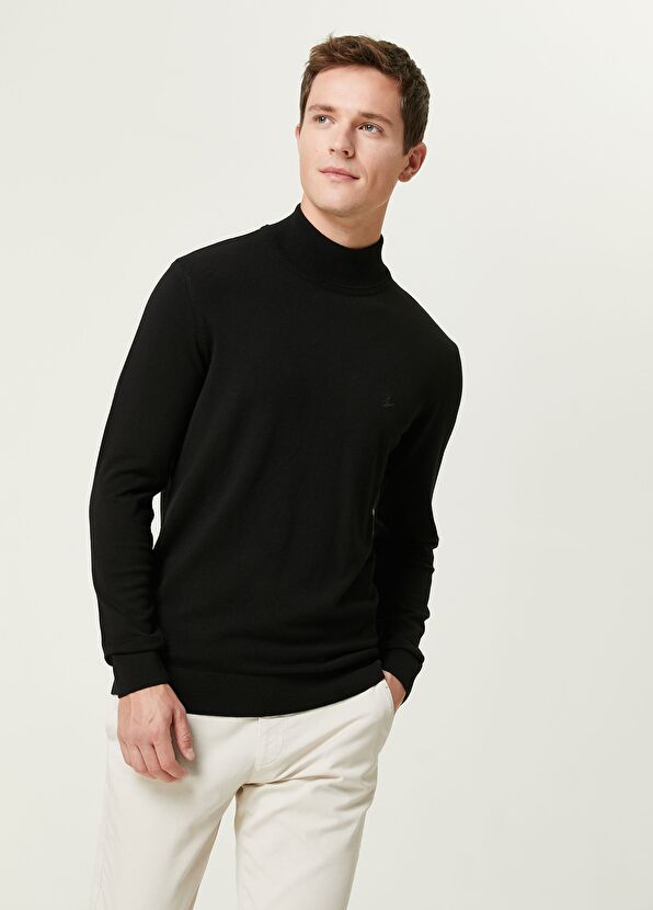 Beymen Club Siyah Yarım Balıkçı Yaka Basic Kazak - 2