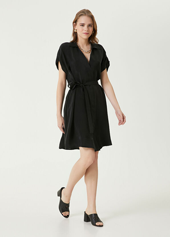 Beymen Club Siyah Mini Gömlek Elbise - 4