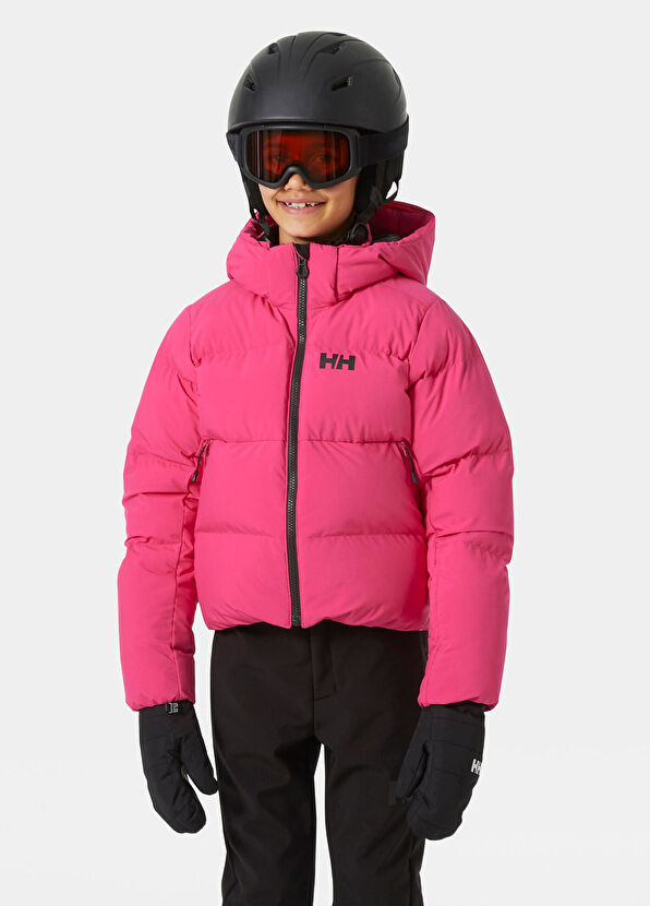 Helly Hansen JR Nora Short Puffy Kapüşonlu Pembe Kız Çocuk Kayak Ceketi - 2
