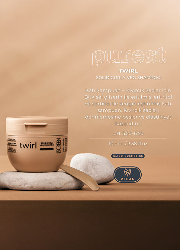 Screen Hair Care Twirl Solid Curly Revitalizing Vegan Solid Shampoo for Curly Hair 100 ml - 2