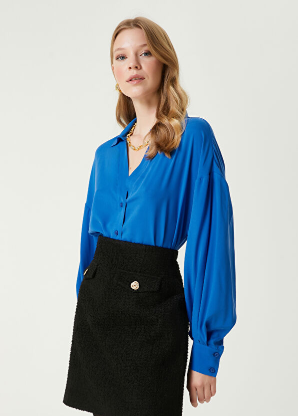 Beymen Club Mavi Twill İpek Gömlek - 1