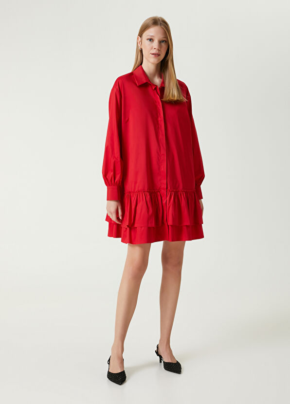 Beymen Club Red Ruffle Detail Mini Dress - 1