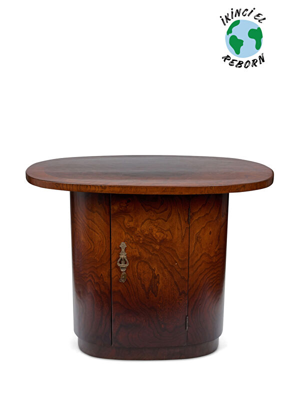 Nish Solutions Kahverengi Ahşap Dolaplı Sehpa - 1