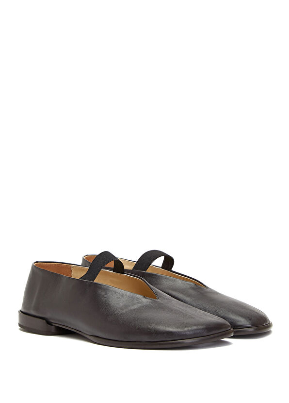 Lemaire Glove Dark Brown Leather Ballet Flats - 2