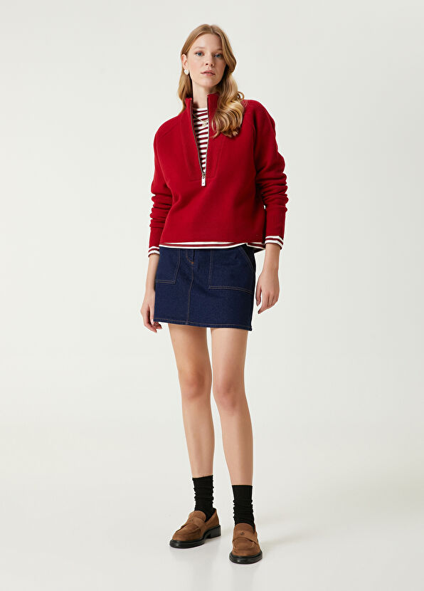 Beymen Club Red Zippered Wool Sweater - 4