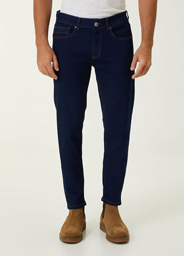 Beymen Club Slim Fit Dark Navy Knitted Jean Trousers - 2