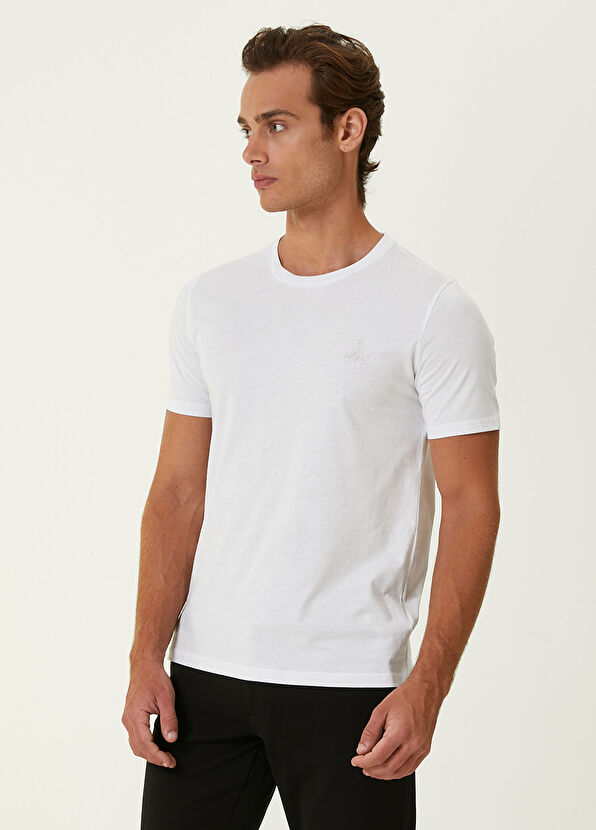 Beymen Club Beyaz Mini Parçalı Kuş Logolu T-shirt - 3