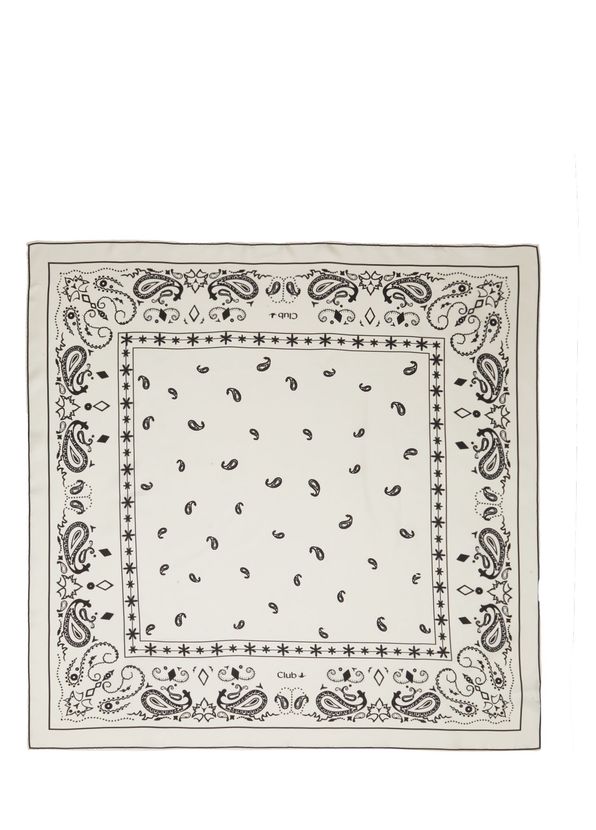 Beymen Club Off-White Black Silk Scarf - 1