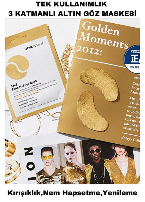 Dermal Gold Flash Foil Tek Kullanımlık 3 Katmanlı Göz Maskesi 4 gr - 4