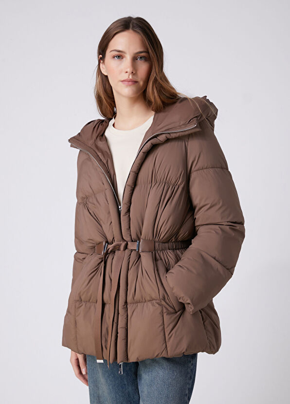 Beymen Club Brown Hooded Puffer Coat - 1