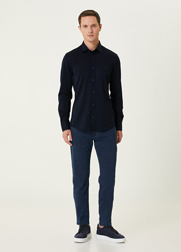 Beymen Club Navy Blue Logo Detailed Shirt - 3