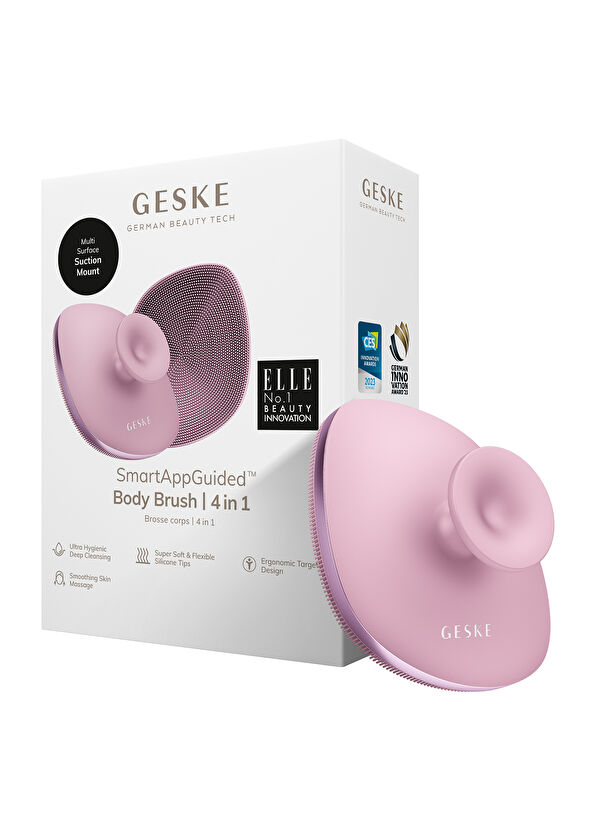 Geske Body Brush Pembe (Metal Detaylı Yumuşak Silikonlu Vücut Temizleme Fırçası - 3