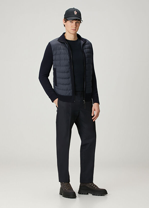 Lacivert Kapitone Garnili Mont - Görsel 3