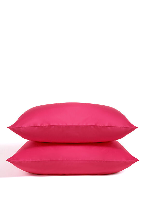 Zsa Zsa Zsu Solıd Fuşya  Pamuk Saten 2'li Yastık Kılıfı 50 x 70 Cm - 1