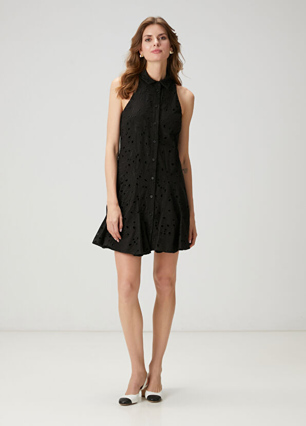 Beymen Club Siyah Nakışlı Mini Elbise - 1