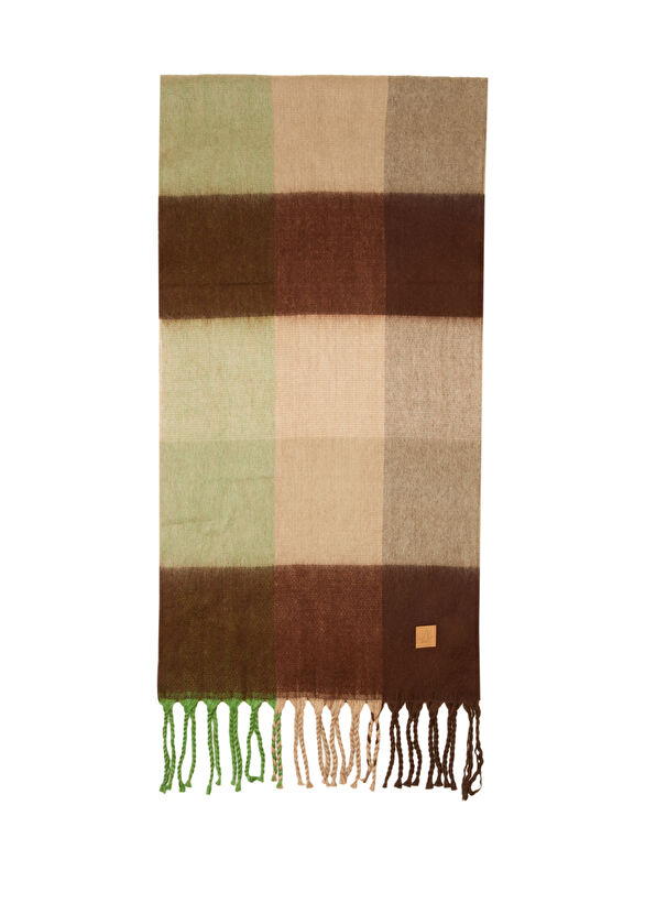 Beymen Club Coffee Green Plaid Woman Scarf - 2