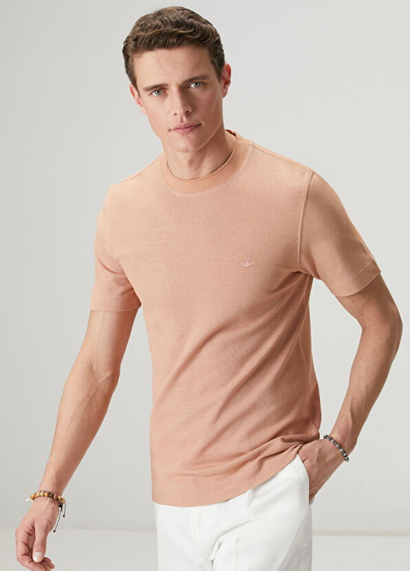 Beymen Club Beige Relax Fit Cotton Linen Piqué T-shirt - 2