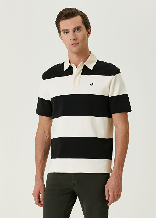 Beymen Club Comfort Fit Siyah Beyaz Polo Yaka T-shirt - 1