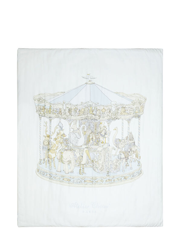 Atelier Choux Mavi Carousel Baskılı Çift Taraflı Yorgan - 1