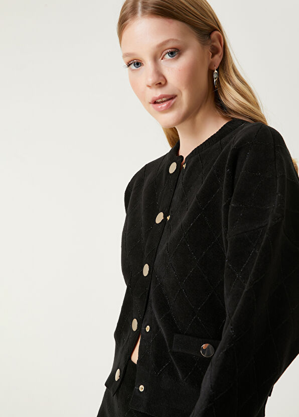 Siyah Simli Triko Hırka Beymen Club Siyah Simli Triko Hırka - 2