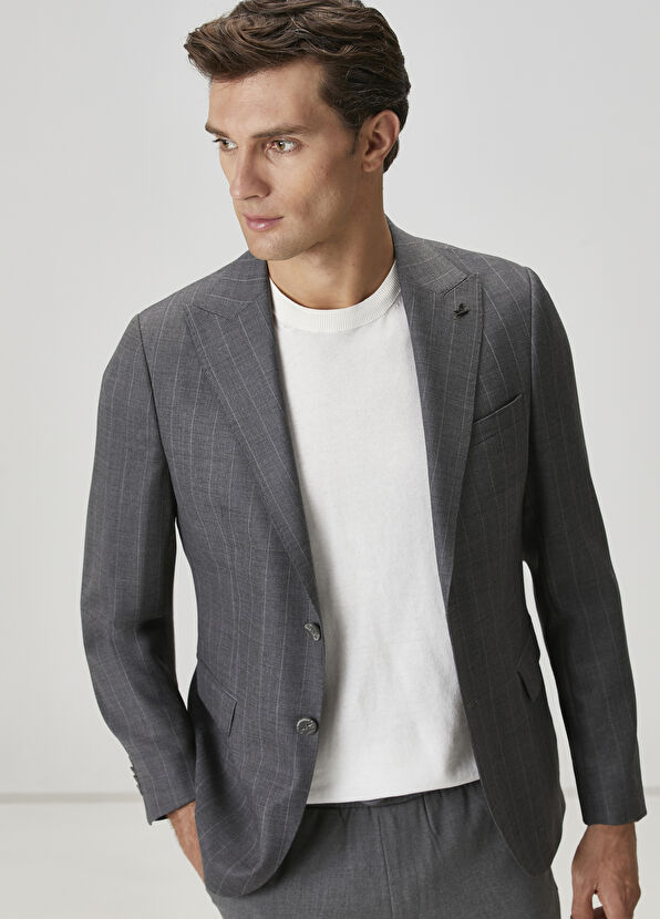 Beymen Club Gray Wool Coat - 2