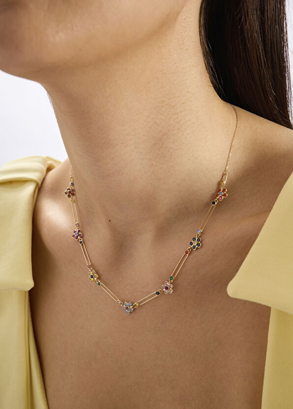 Garden Paperclip 14 Ayar Altın Kadın Kolye - Görsel 4