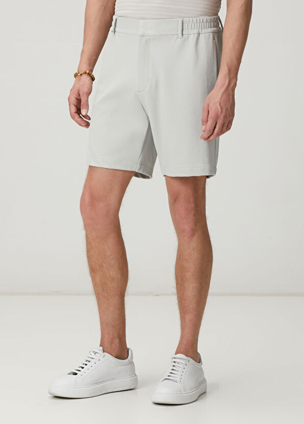 Beymen Club Grey Diagonal Textured Interlock Shorts - 2