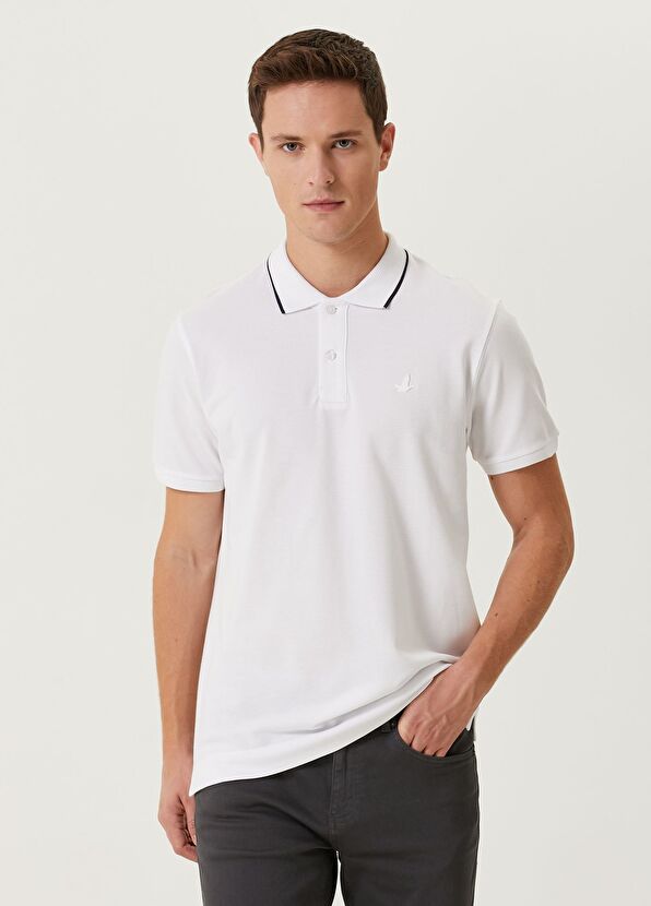 Beymen Club Slim Fit Beyaz Polo Yaka Pike T-shirt - 1