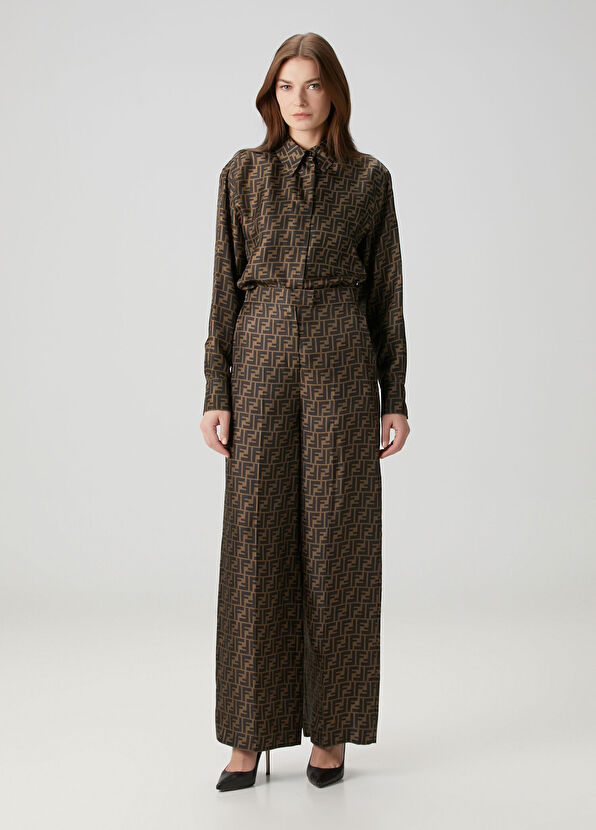 Kahverengi İpek Gömlek - Görsel 3